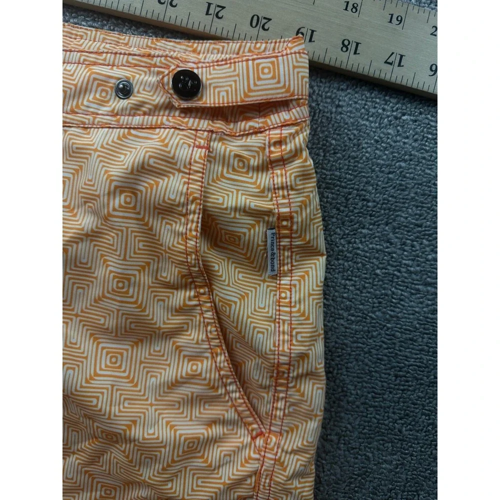 Prince & Bond Swim Trunks Men 34 Orange Elvio 75 Geometric Portugal Made Summer